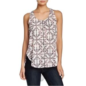 Lush tunic tank Small sleeveless boho‎ black white pink